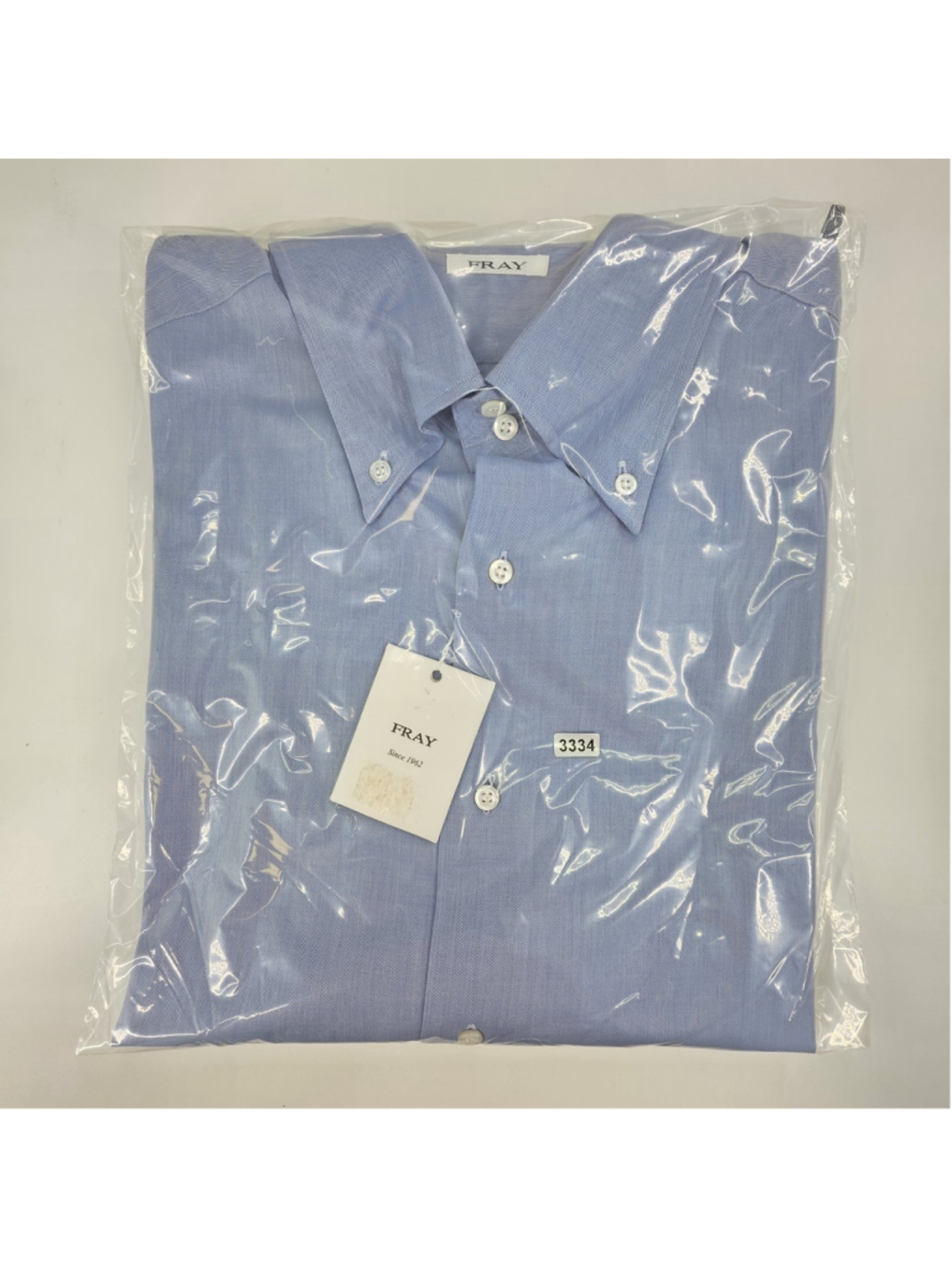 Quiet Luxury Fray Dress Shirt Mens 2XL Blue Herringbone Italian Button Down - Picture 16 of 16